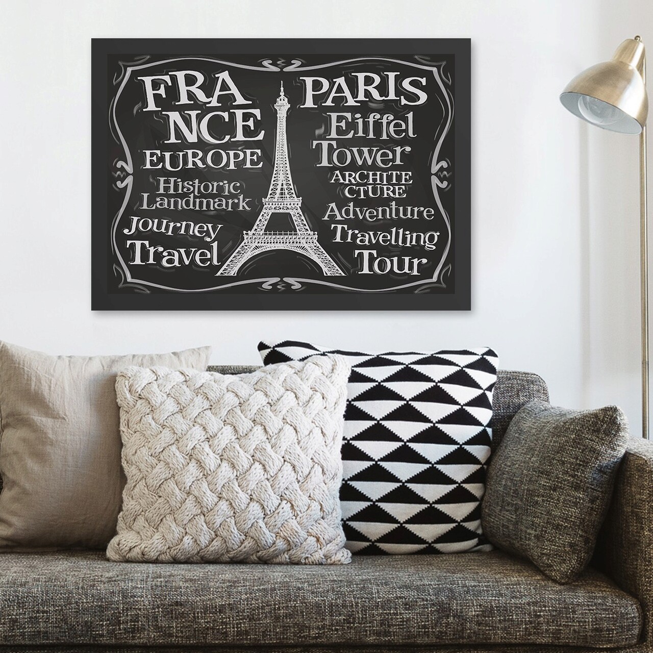 Tablou decorativ, Paris 2 (40 x 55), Polistiren, Alb/Negru - imagine 3